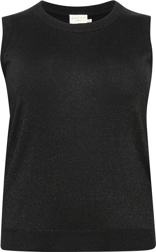 Kaffe Curve Kcregitta Slipover Kvinde Black Metallic Langærmede Bluser Str XL - Nylon hos Magasin