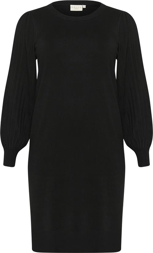 Se Kaffe Curve Kcloni Knit Dress Kvinde Black Deep Langærmede Bluser Str XL - Viskose hos Magasin ved Magasin