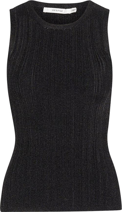 Gestuz Silvigz rib sl top Kvinde Black Toppe Str L - hos Magasin