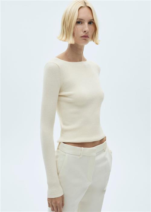 Se MANGO Sweater .- Yate Kvinde Light Beige Sweaters Slim Fit Str XL - hos Magasin ved Magasin