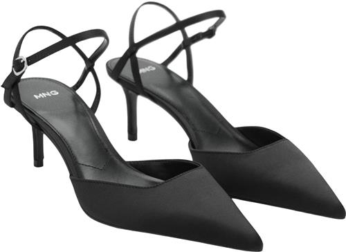 MANGO Highheeled Shoes With Straps Kvinde Black Slingbacks Str 42 - hos Magasin