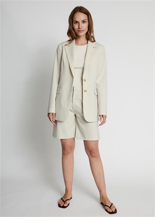 Bruun & Stengade BS Estelle Regular Fit Blazer Kvinde Sand Blazere Str 42 - Polyester hos Magasin