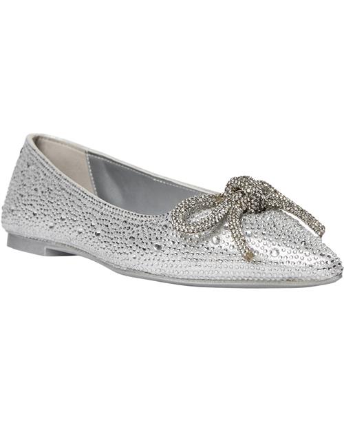 Steve Madden Elinar Ballerina Kvinde Silver Ballerinaer Str 41 - hos Magasin