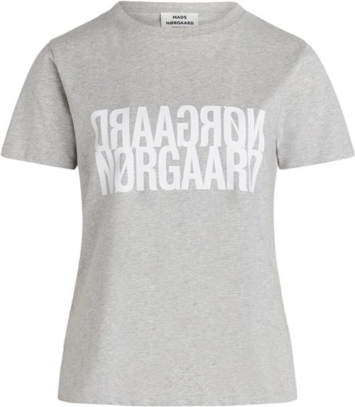 Mads Nørgaard - Copenhagen Single Organic Trenda P Tee FAV Kvinde Light Grey Melange Kortærmede T-shirts Regular Fit Str M - Bomuld hos Magasin