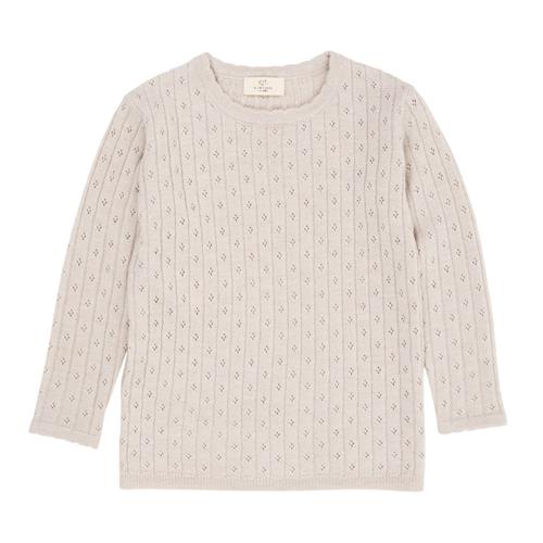 Copenhagen Colors Merino Classic Pointelle Blouse Pale Cream Melange |  | 80 cm