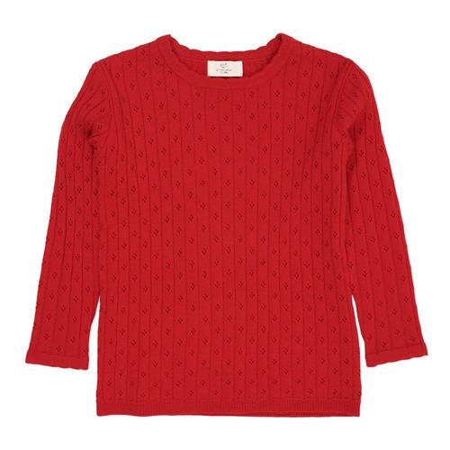 Copenhagen Colors Merino Pointelle Blouse Red | Rød | 98 cm