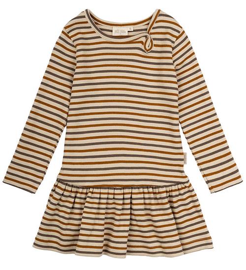 Petit Piao Kjole - Rib - Modal - Chocolate Brown/Golden Sun/Dark