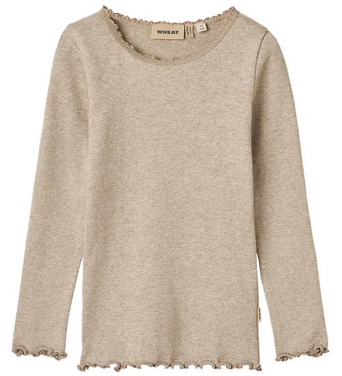 Se Wheat Bluse - Rib - Reese - Gravel Melange ved KidsWorld