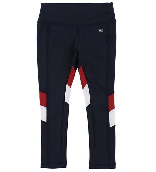 Se Tommy Hilfiger Leggings - Navy m. RÃ¸d/Hvid ved KidsWorld