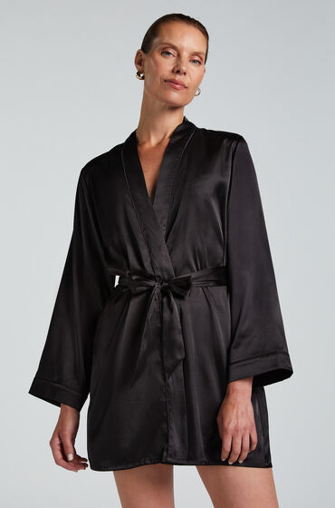 Hunkemöller Satin kimono sort