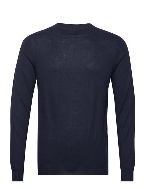 Se Davida Cashmere Man Fine Knit O-Neck Sweater Davida Cashmere Navy ved Booztlet