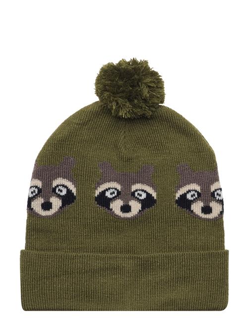 Lindex Knitted Beanie Jaquard Animal Lindex Green