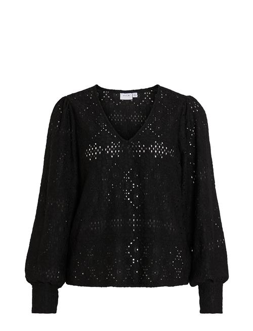 Se Vila Vistala L/S V-Neck Top #8 Vila Black ved Booztlet