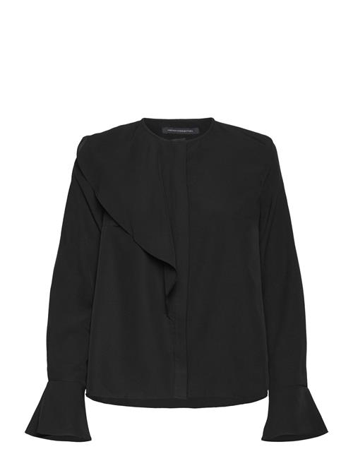 French Connection Crepe Light Asymm Frill Shirt French Connection Black