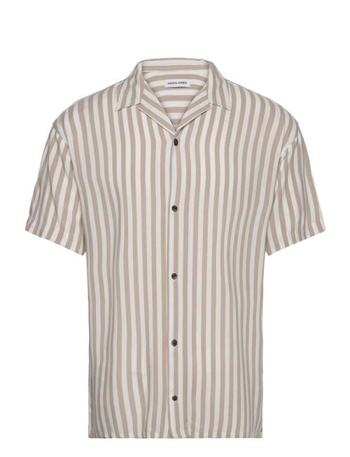 Jack & Jones Jjjeff Resort Stripe Shirt Ss Relaxed Jack & J S Beige