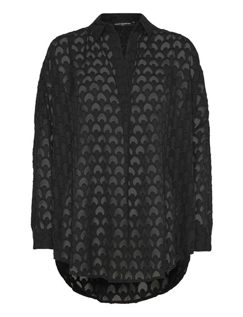 French Connection Geo Burnout Popover Shirt French Connection Black