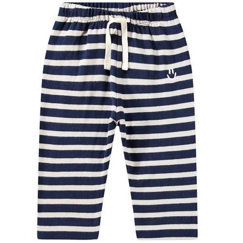 Se Molo GOTS Saxon Stribede Bukser Oceanic Stripe | Marine blå | 80 cm ved Babyshop