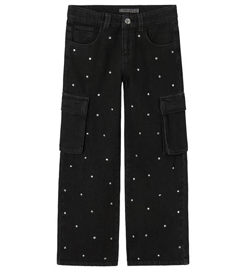 Se Name It Jeans - NkfRose - Wide Cargo - Black Denim ved KidsWorld