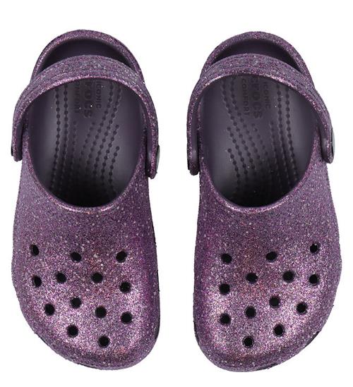 Se Crocs Sandaler - Classic Space Glitter Clog K - Dark Iris m. Gli ved KidsWorld