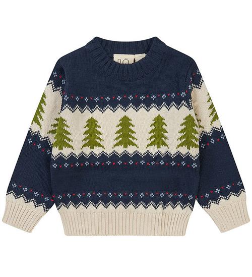 FlÃ¶ss Bluse - Strik - Kevin - Navy Christmas