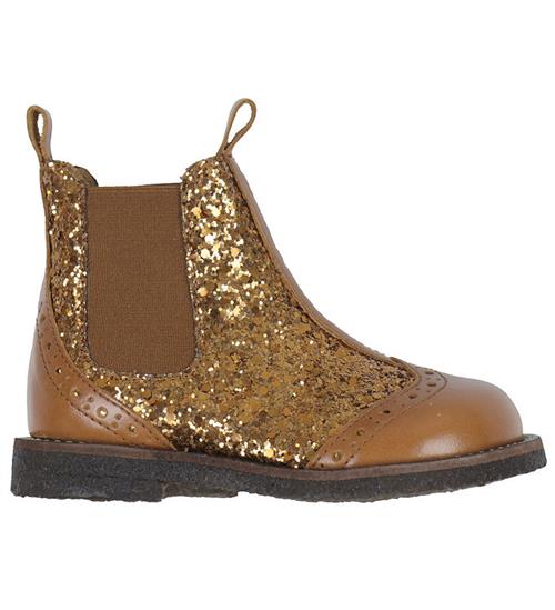 Se Angulus Støvler - Chelsea - Cognac/Bronze glitter ved KidsWorld