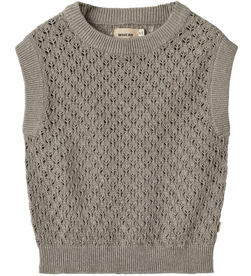 Se Wheat Vest - Strik - Saga - Warm Grey Melange ved KidsWorld