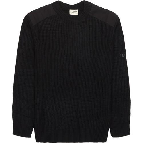 Se Halo Wool Crew Knit Strik Black ved Quint