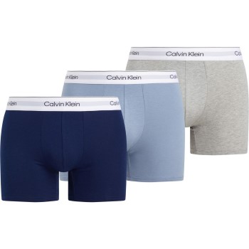 Calvin Klein 3P Modern Cotton Stretch Boxer Brief Blå/Grå bomuld Medium Herre