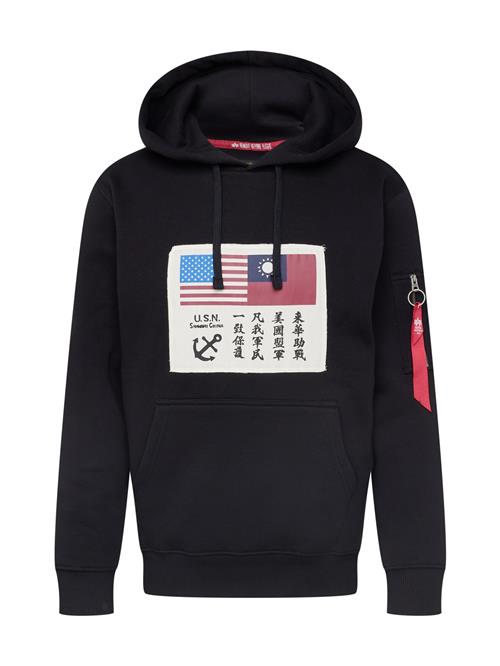 ALPHA INDUSTRIES Sweatshirt 'USN Blood Chit'  azur / burgunder / sort / naturhvid