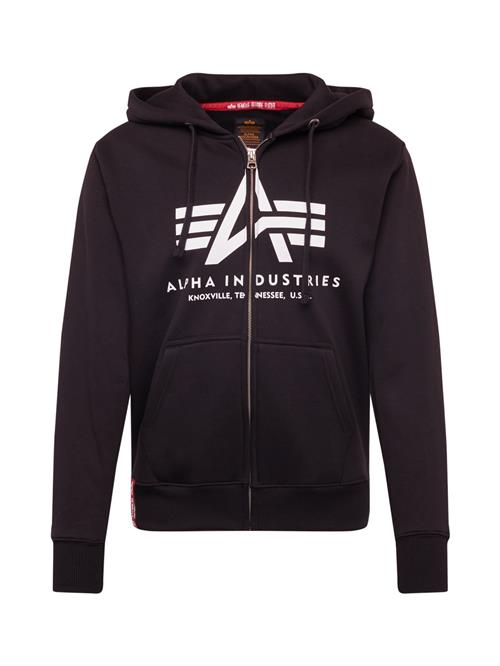 Se ALPHA INDUSTRIES Sweatjakke  sort / hvid ved About You