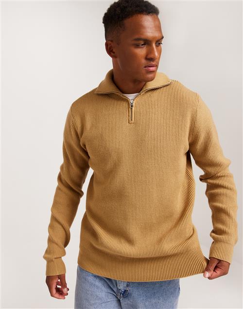 Ciszere Reuben knitted half zip Half zip Beige