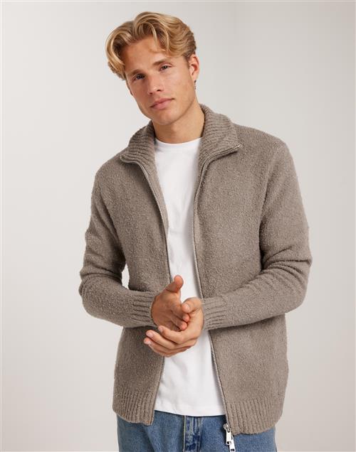 Brand Island Marcello Zip Knit Trøjer med lynlås Beige