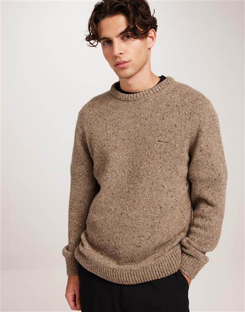 Gant Neps Wool C-Neck Striktrøjer Brun