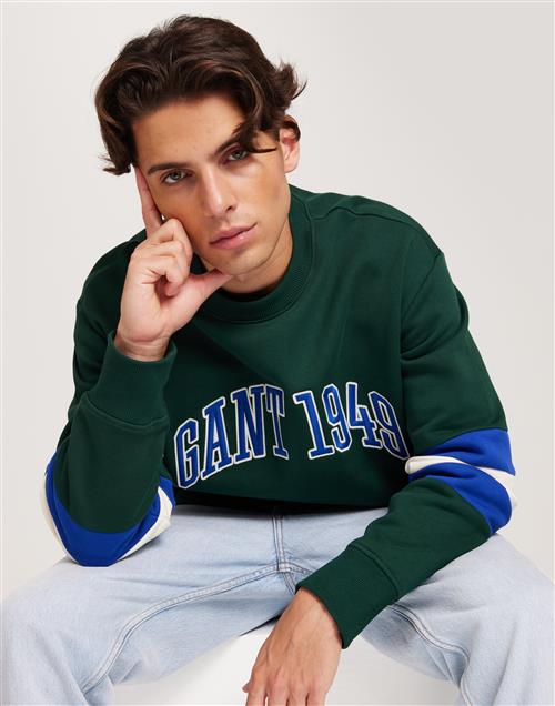 Gant Colorblock Sleeve Cneck Sweatshirts Grøn