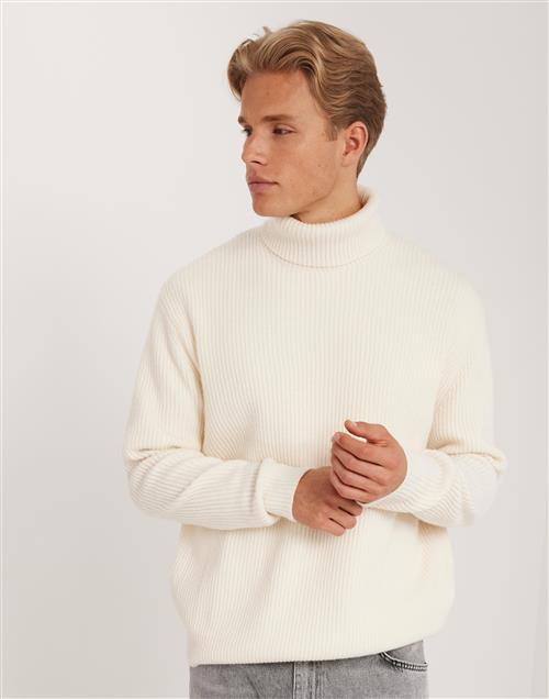 Les Deux Eddie Wool Rib Rollneck Knit Striktrøjer Hvid