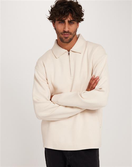 Selected Homme Slhrelax-Emanuel Soft Polo Zip Swea Half zip Beige