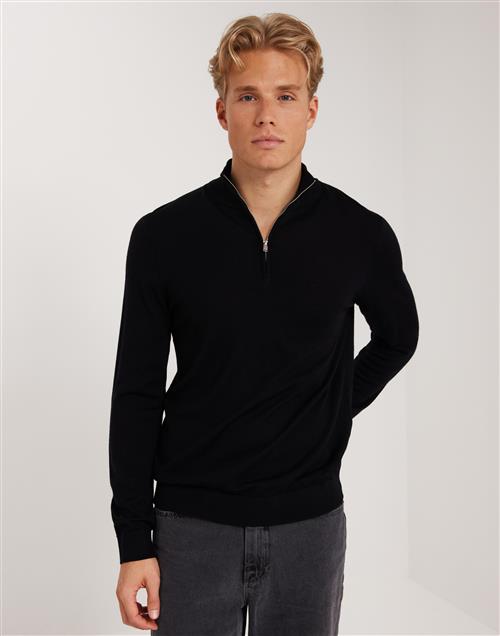 Selected Homme Slhtray Ls Knit Merino Half Zip Noo Trøjer med lynlås Sort