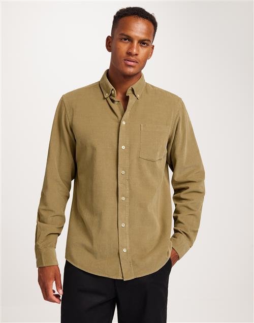 Casual Friday CFANTON LS BD baby cord shirt Blå skjortor Beige