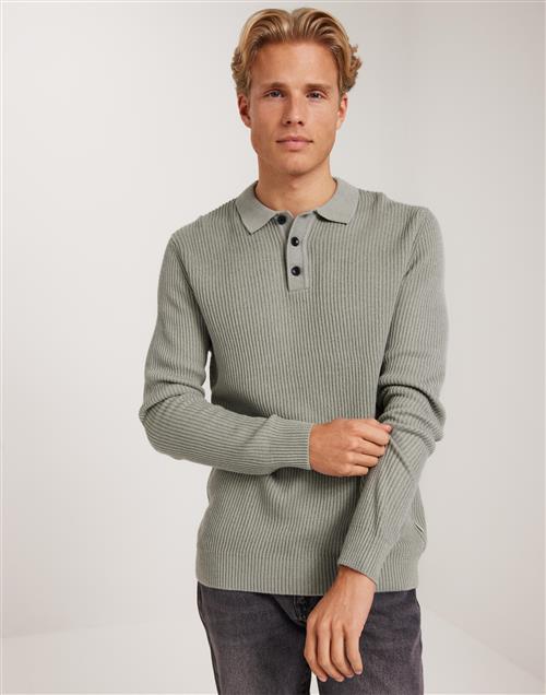 Jack & Jones Jjpannel Knit Polo AW24 Langærmede polotrøjer Grå