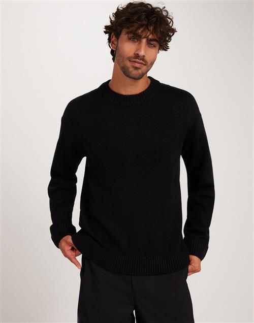 Jack & Jones Jjejack Knit Crew Neck Sn Striktrøjer Sort