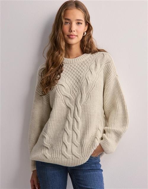 Se Only - Beige - Onlholly Ls Cable O-Neck Knt ved Nelly