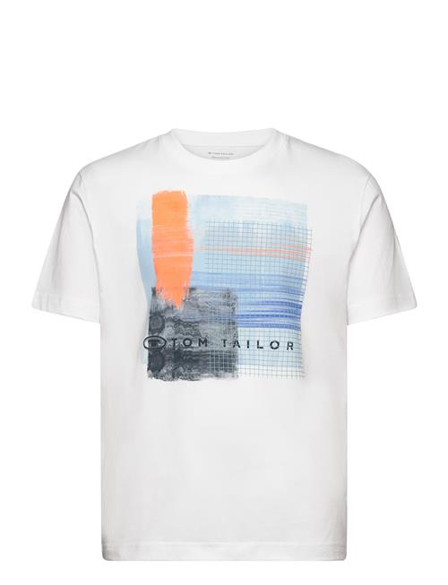 Se Printed T-Shirt Tom Tailor White ved Booztlet