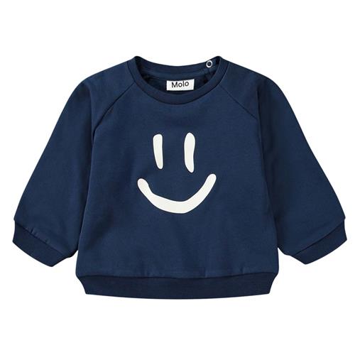 Se Molo GOTS Disc Sweatshirt Oceanic | Marine blå | 92 cm ved Babyshop