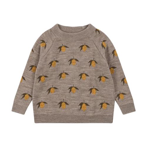 Se Konges Sløjd Belou Lemon Strikbluse Lemon | Brun | 18 months ved Babyshop