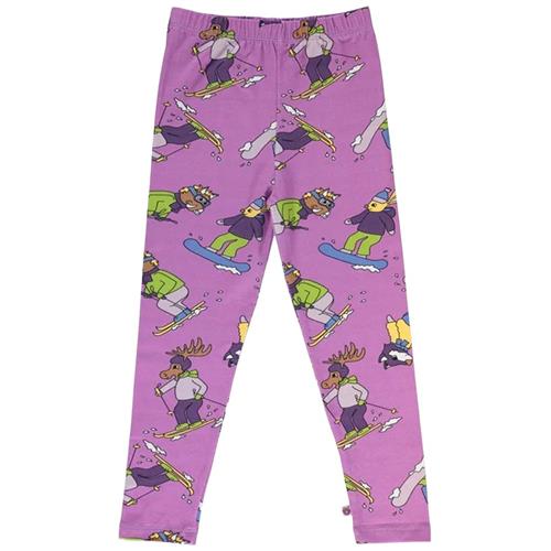 Småfolk Skiing Children Leggings Dusty Lavender 4-5 Y  Lilla  4-5 år  kvinde