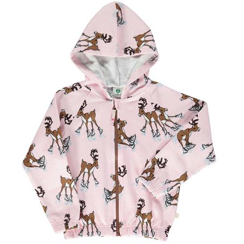 Se Småfolk Hoodie with reindeer Icy Pink Rensdyr Hoodie Icy Pink | Lyserød | 5-6 years ved Babyshop