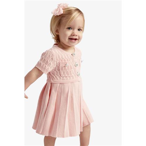 Bardot Junior Plisseret strikket mini-kjole Dusty Pink | Lyserød | 8-10 years