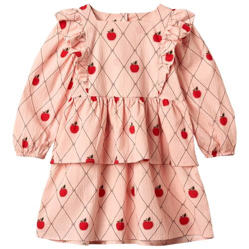 Se Fliink Apple LS Kjole Peach Whip All Over Print | Lyserød | 4 years ved Babyshop