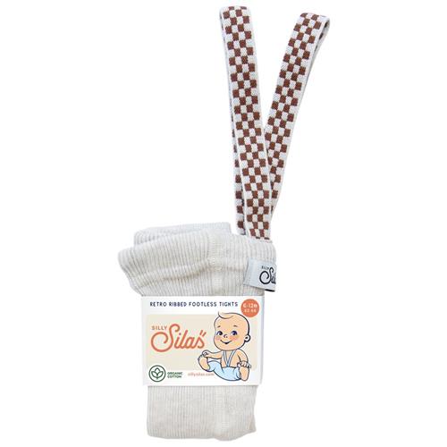 Silly Silas GOTS Fodløse Strømpebukser Cream Blend Checked  3-4 Y  Creme  3-4 år  unisex