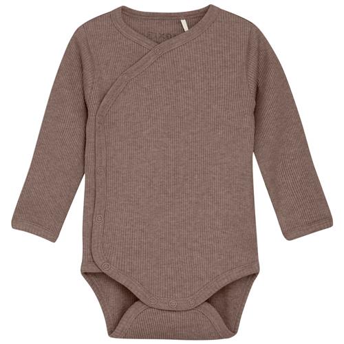 Se Fixoni Wrap Body LS Mélange Rib Deep Taupe | Brun | 56 cm ved Babyshop